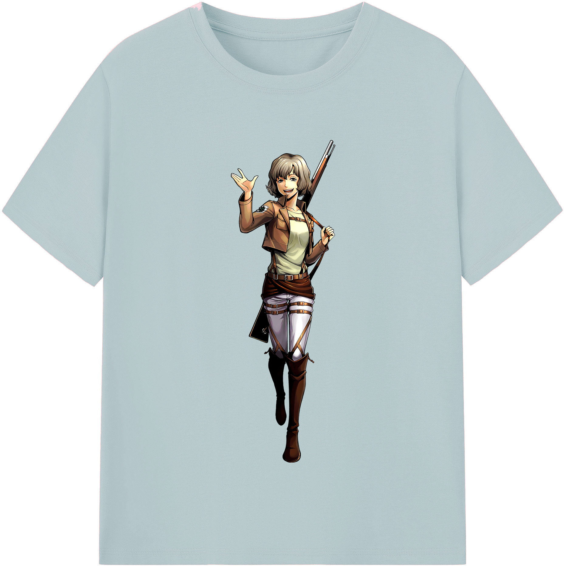 （画像用） 進撃の巨人 ヒツチ Attack on Titan Hitch 綿100％半袖Tシャツ（フロントプリント）